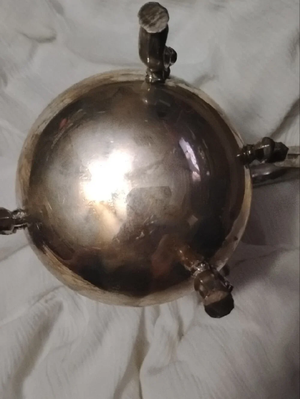 Source Unknown Silver Decorative Pitcher with Ornate Handle